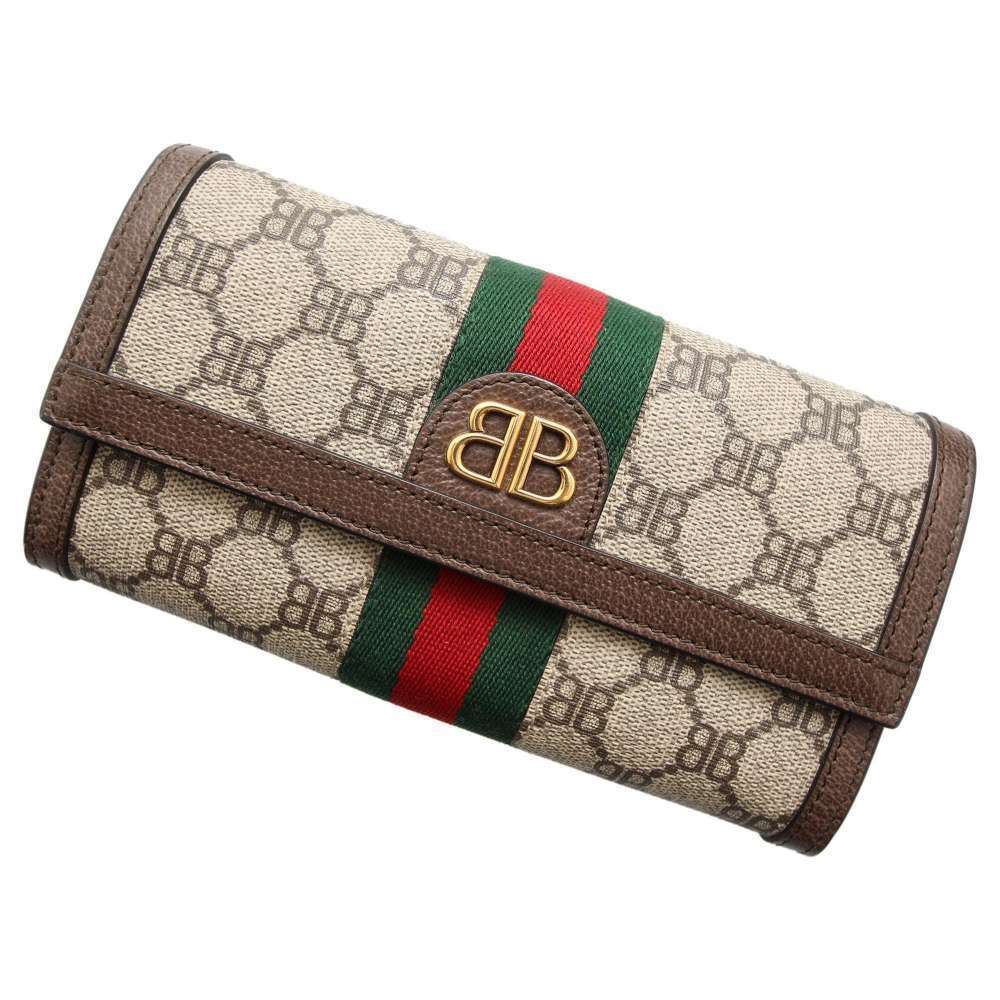 Balenciaga Hacker Continental Wallet Gucci Collaboration Beige Brown